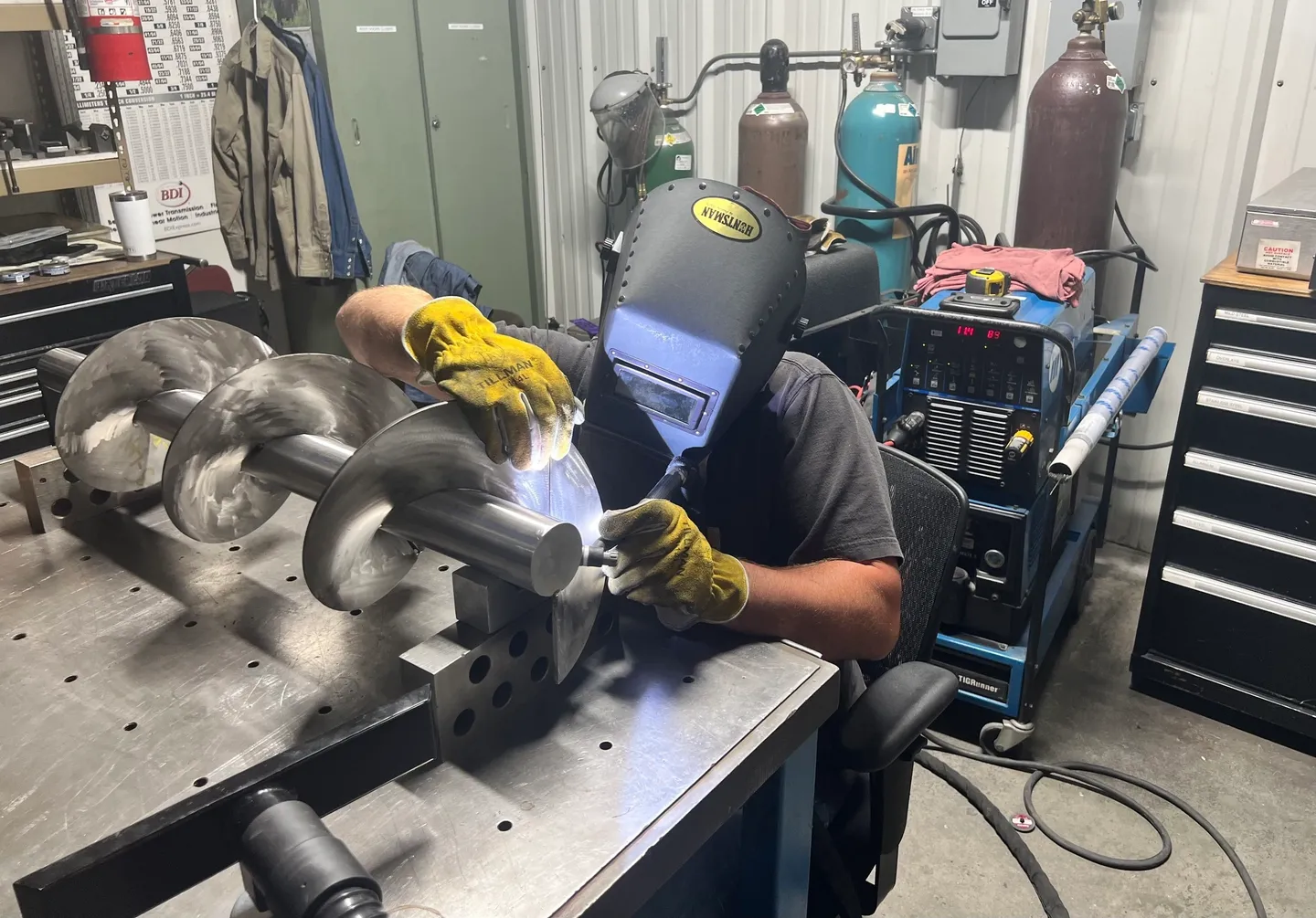 A man working on an industrial machine